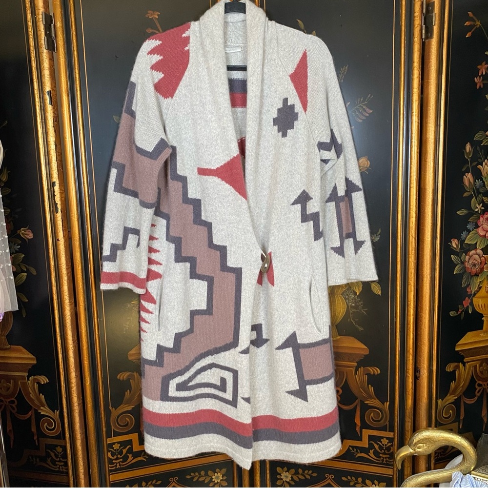 NAKEDCASHMERE Native Print Long Cardigan